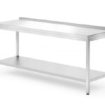 Wandtafel met plank – geschroefd, diepte 700 mm, HENDI, Profi Line, 1800x700x(H)850mm