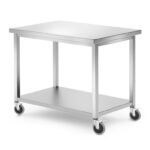 Mobiele tafel, met plank – geschroefd, HENDI, Kitchen Line, 1000x700x(H)850mm