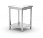 Centrale tafel met plank - geschroefd, diepte 600 mm, HENDI, Kitchen Line, 600x600x(H)850mm