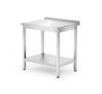 Wandtafel met plank – geschroefd, diepte 600 mm, HENDI, Kitchen Line, 800x600x(H)850mm