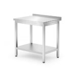 Wandtafel met plank – geschroefd, diepte 600 mm, HENDI, Kitchen Line, 800x600x(H)850mm