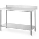 Werktafel met spatrand, HENDI, Budget Line, 1400x600x(H)950mm