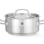 Kookpan laag - met deksel, HENDI, Profi Line, 1,5L, ⌀160x(H)75mm