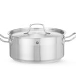 Kookpan laag - met deksel, HENDI, Profi Line, 4,8L, ⌀240x(H)105mm