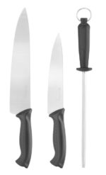 Messenset en slijpsteen, HENDI, Zwart, (L)380mm - Afbeelding 2