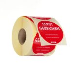 Voedselveiligheidsstickers, multifunctioneel, eenvoudig verwijderbaar, “EERST GEBRUIKEN”, HENDI, Rood, 500 st., ⌀50mm