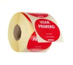 Voedselveiligheidsstickers, multifunctioneel, eenvoudig verwijderbaar, “EERST GEBRUIKEN”, HENDI, Rood, 500 st., ⌀50mm