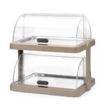 Koeldisplay met rolltop “Duo” UNIQ, HENDI, designed by Robert Bronwasser, Dubbel, Beige, 480x355x(H)480mm