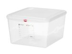 GN 2/3 container, polypropyleen, HENDI, GN 2/3, 19L, Transparant, 354x325x(H)200mm