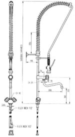 Kraan met voorspoeldouche, HENDI - Afbeelding 2