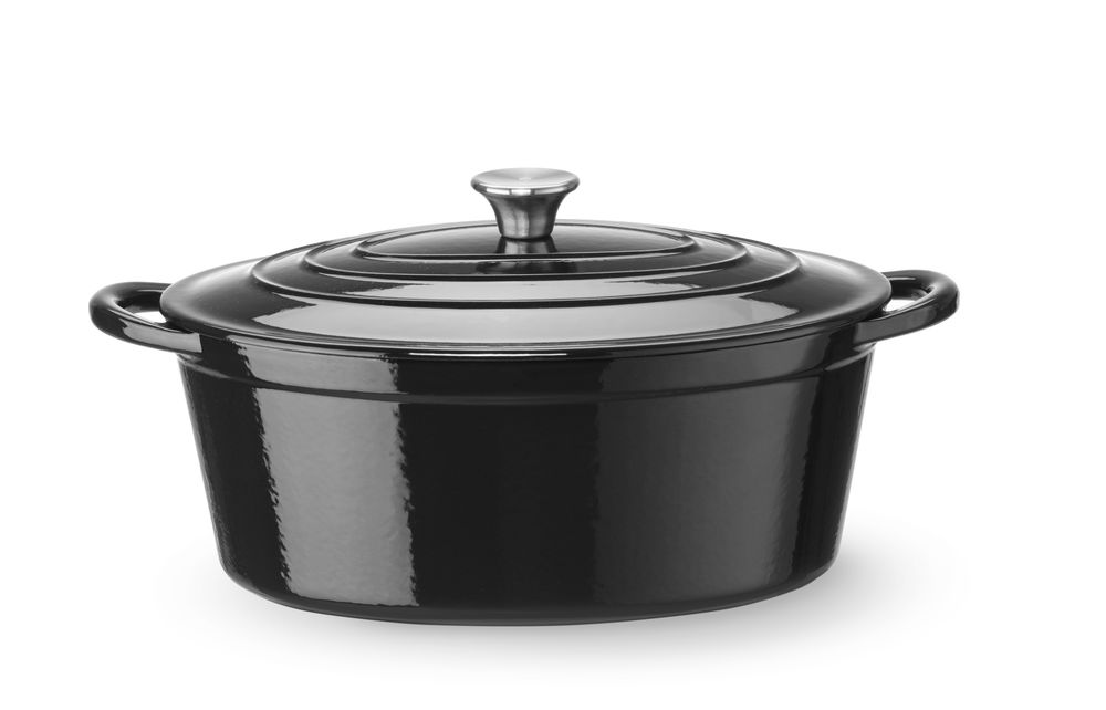 Braadpan geëmailleerd gietijzer, HENDI, 3,7L, Rood, 317x240x(H)105mm