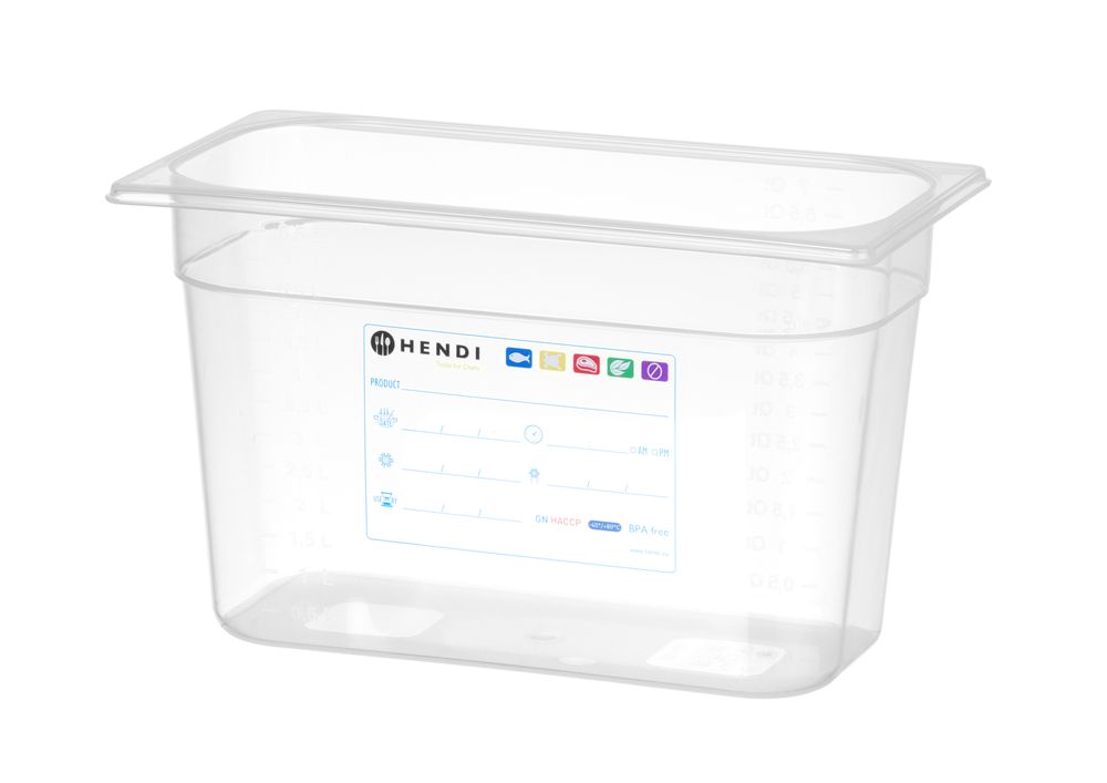 Container GN 1/3, HENDI, GN 1/3, 2,5L, Transparant, 325x176x(H)65mm