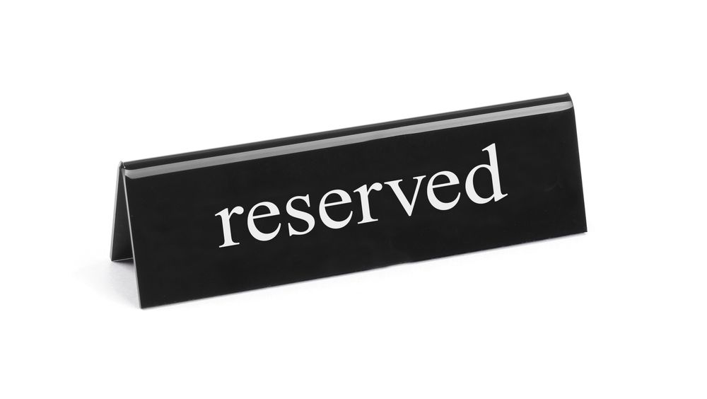 Table sign reserved