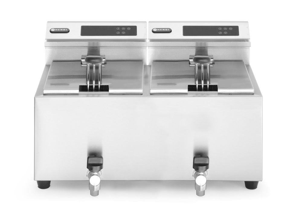 Deep fryer with drain tap digital - 2 x 8 l