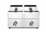 Induction deep fryer with drain tap - 2 x 8 l