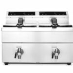 Induction deep fryer with drain tap - 2 x 8 l
