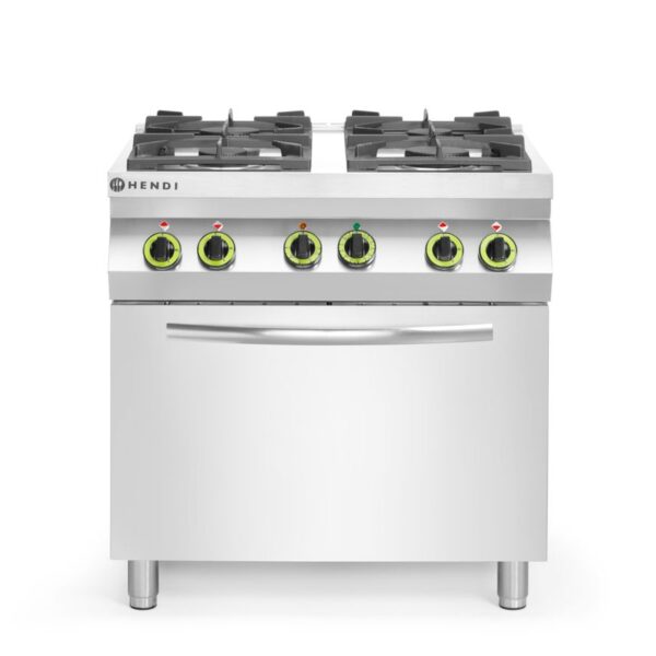 Gas cooker 4-burner with convection oven GN 1/1