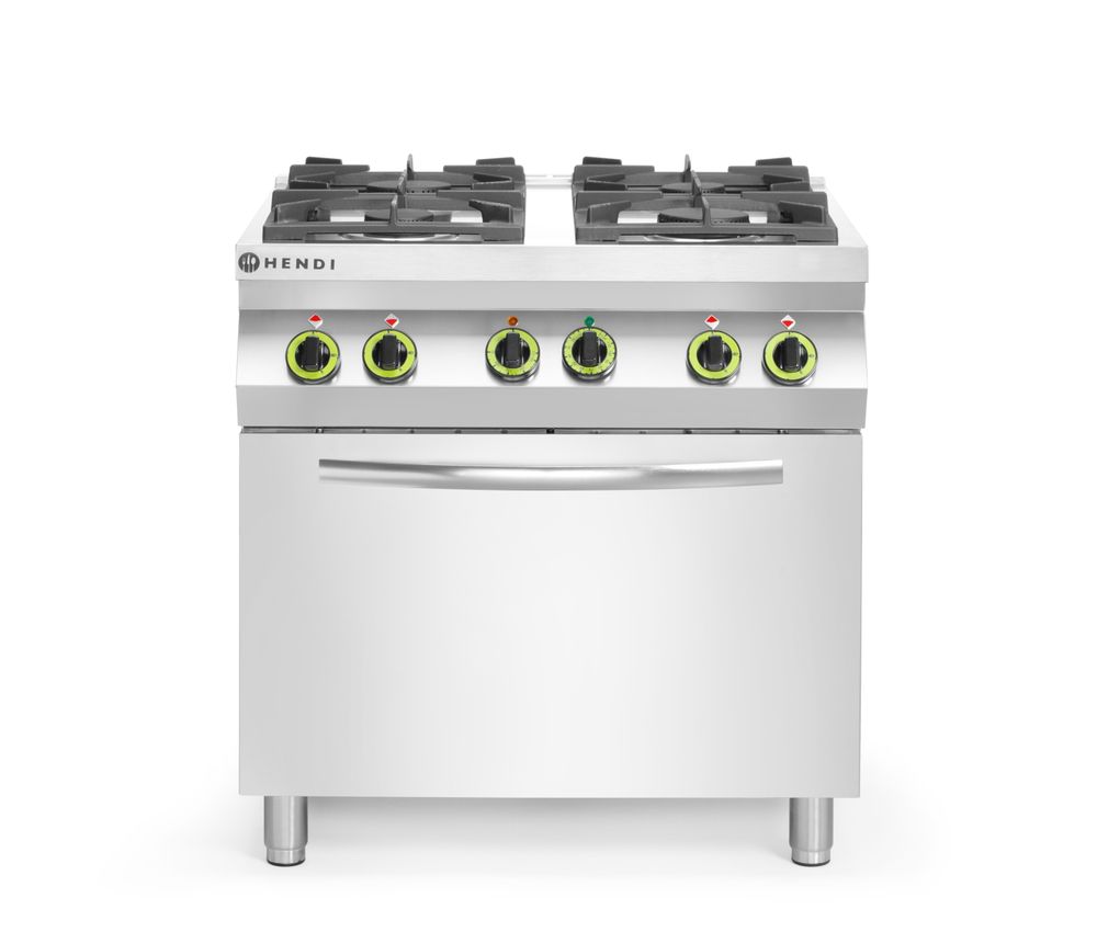 Gas cooker 4-burner with convection oven GN 1/1