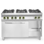 Gas cooker Kitchen Line 6-burner with convection oven GN 1/1