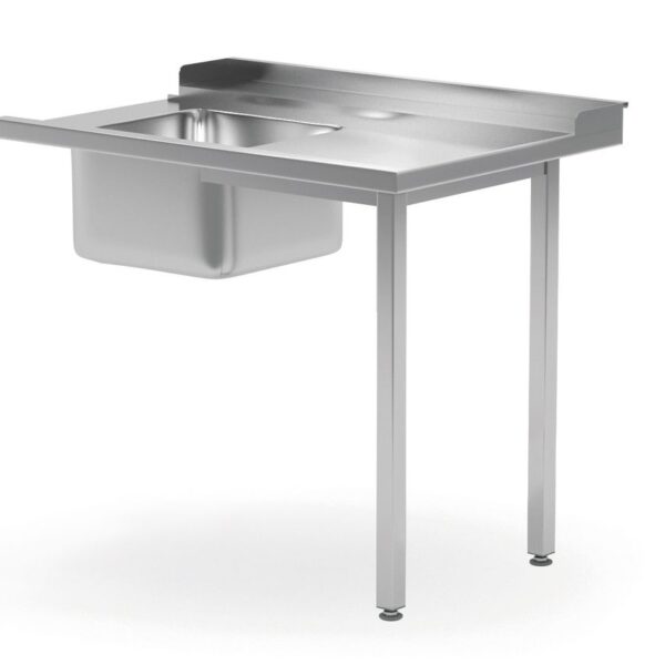 Pass-through dishwasher table with sink
