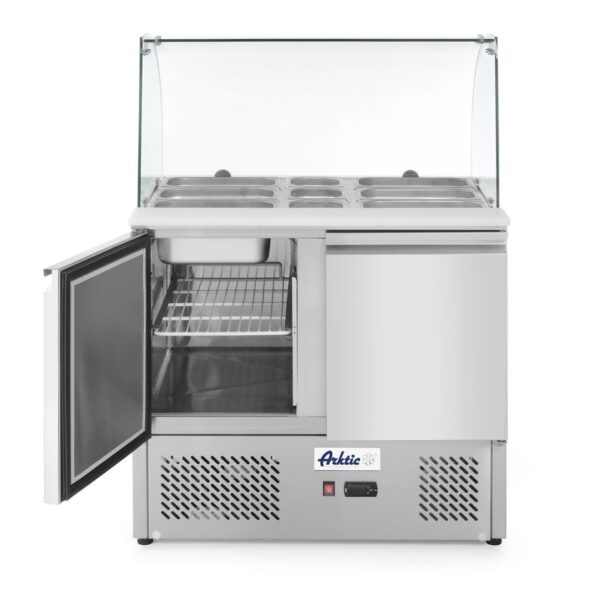 Two door salad counter with glass display 300L
