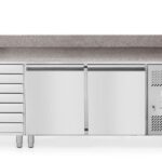 2-Door pizza cooling table with 7 drawers