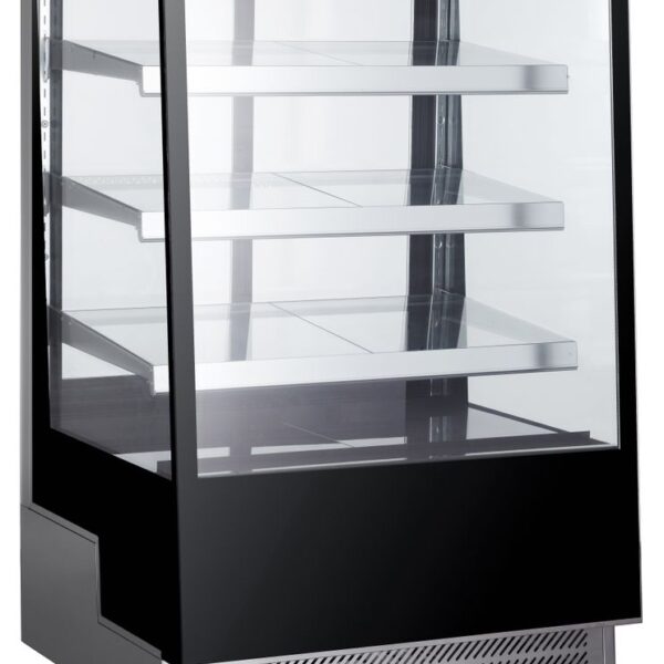 Refrigerated display cabinets with 3 slanted shelves