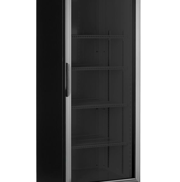 Back bar refrigerator with a backlit panel