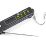 Thermometer with foldable probe