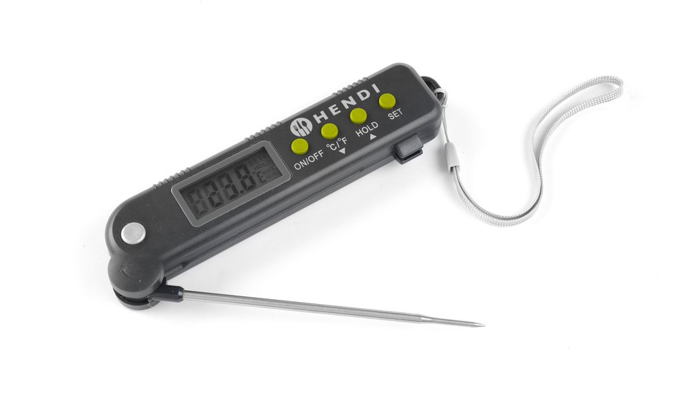 Thermometer with foldable probe