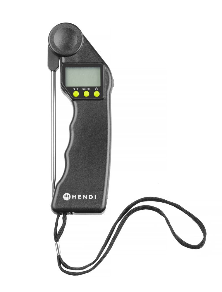 Digital thermometer with foldable probe