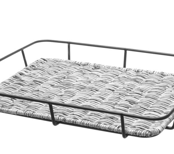 Bakery basket with stainless steel rim