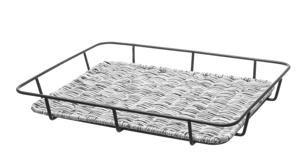 Bakery basket with stainless steel rim