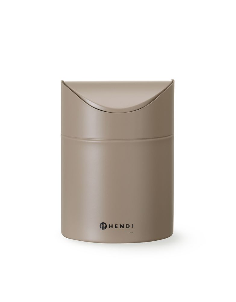 Tabletop litter bin with swing cover