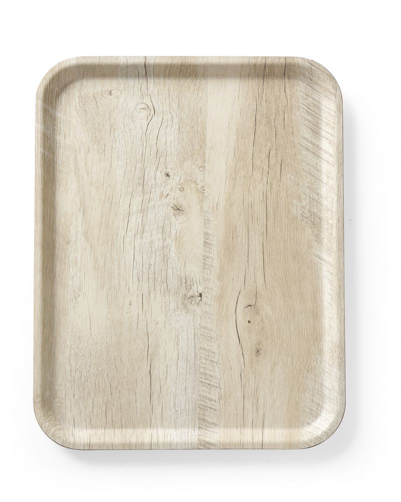 Serving tray with melamine laminate