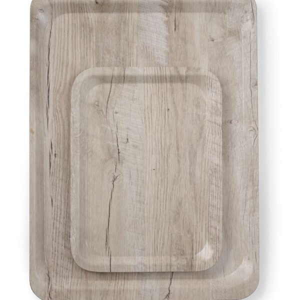 Serving tray with melamine laminate