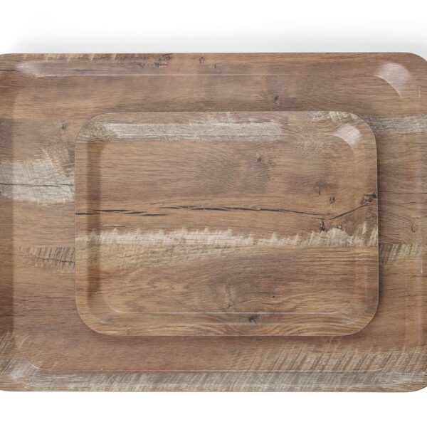 Serving tray with melamine laminate