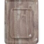 Serving tray with melamine laminate