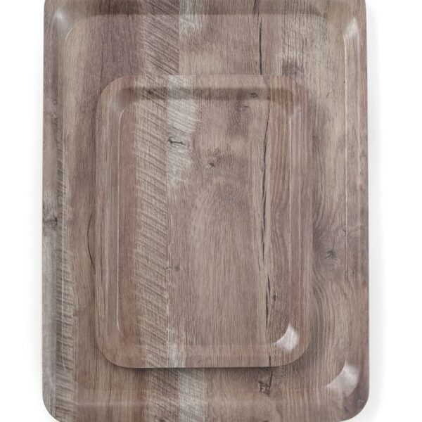 Serving tray with melamine laminate