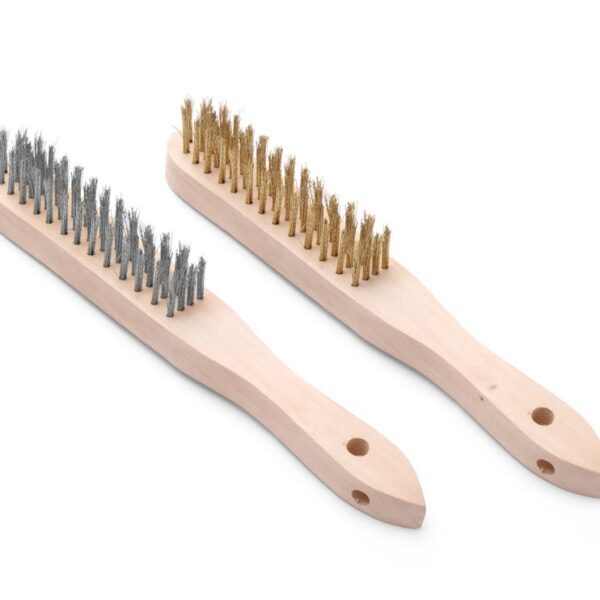 Brass & stainless steel wire brush set - 2 pcs