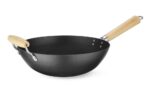 Wok with wooden handle