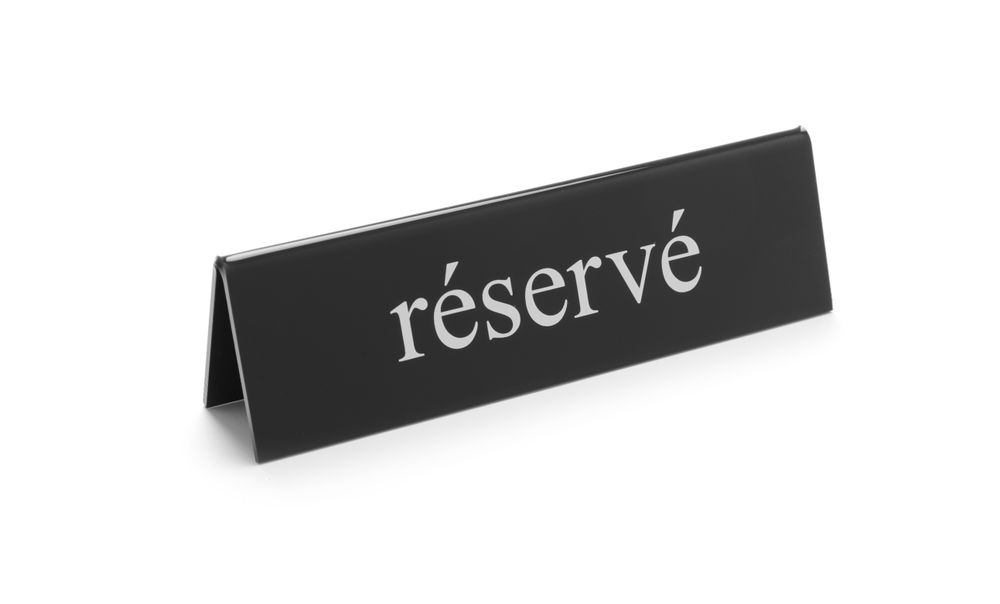 Table sign reserved