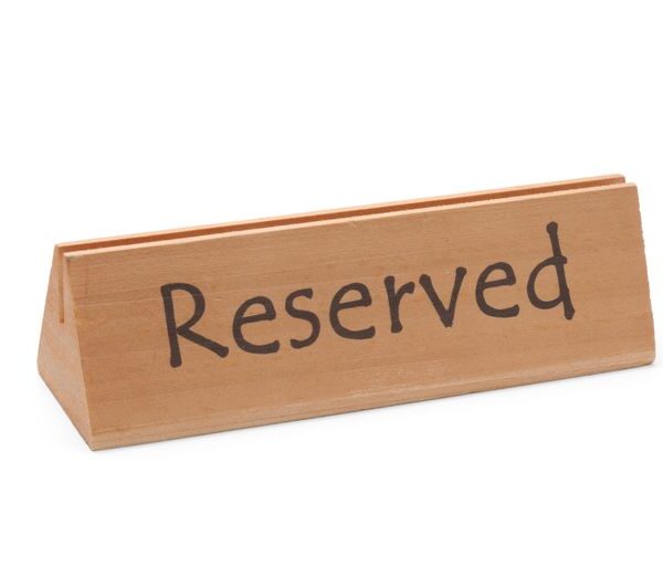 Table sign reserved