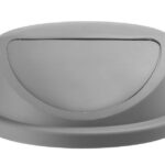 Push lid for round waste bin