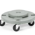 Trolley for round waste bin