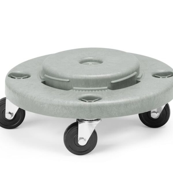 Trolley for round waste bin
