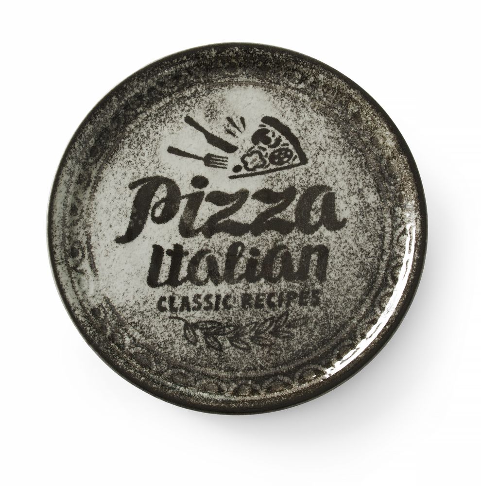 Pizza plate Recipe Collection Black