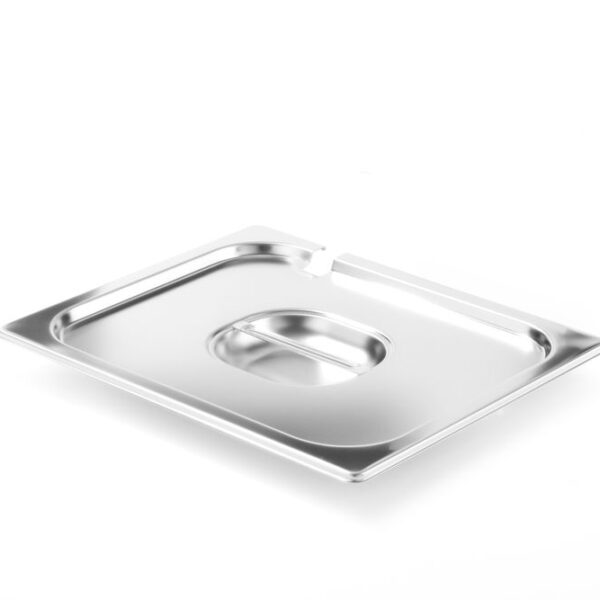 Lid for GN containers with spoon recess