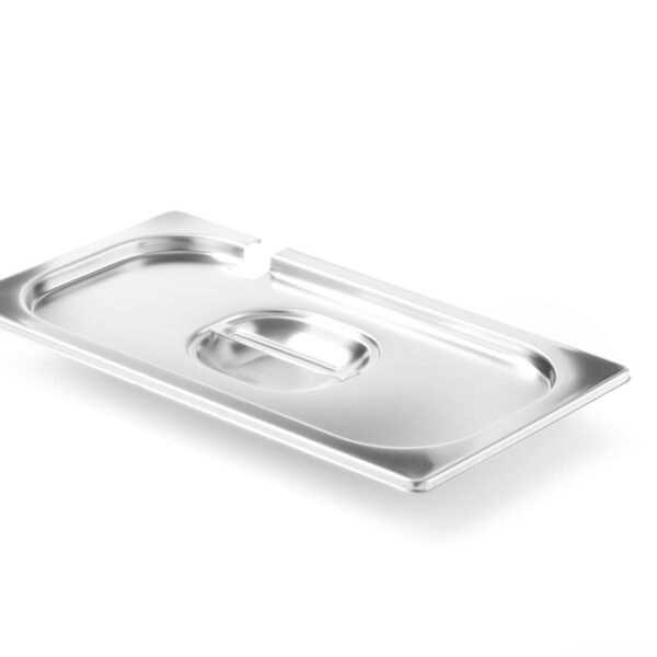 Lid for GN containers with spoon recess