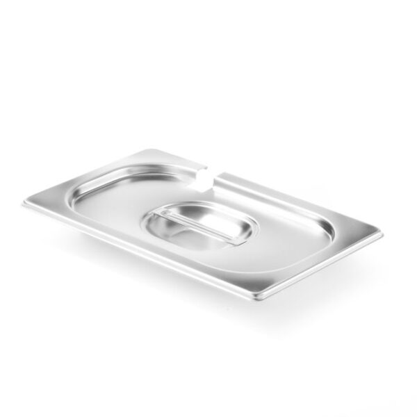 Lid for GN containers with spoon recess